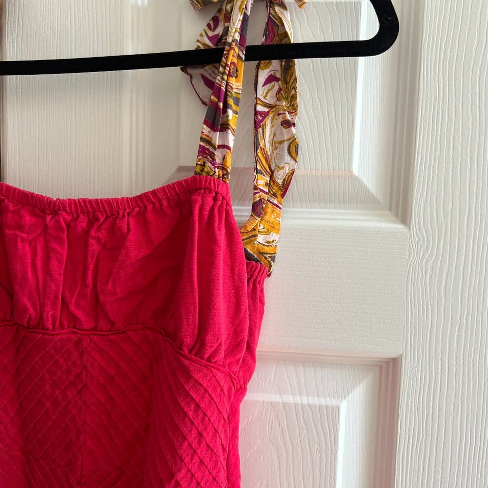 Pink Free People Corset Top Maxi Dress